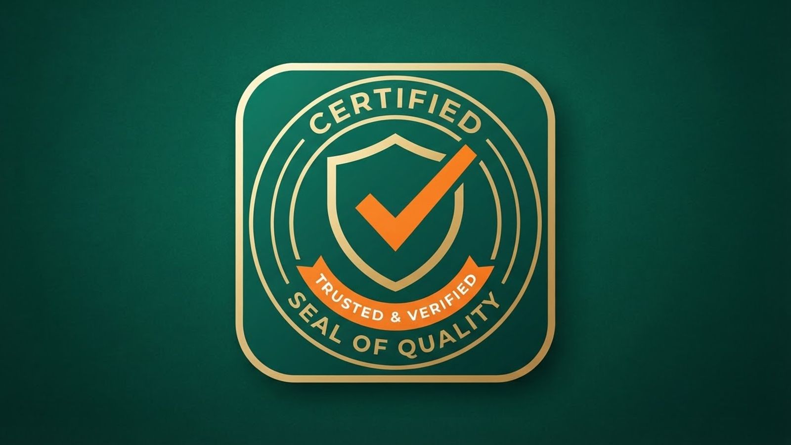 Bouclier de certification avec coche doré